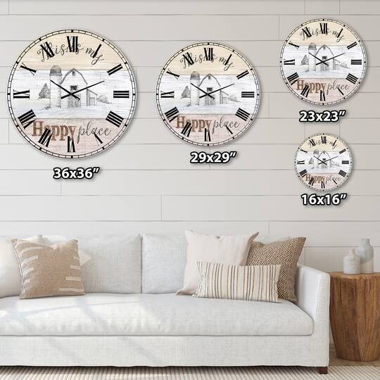 Designart 'Farmhouse Moment Barns Farmhouse Wall Clock